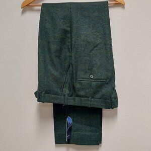 Studio Suits Haberdasher Green Tweed Suit Pants, Size: 32 Reg.